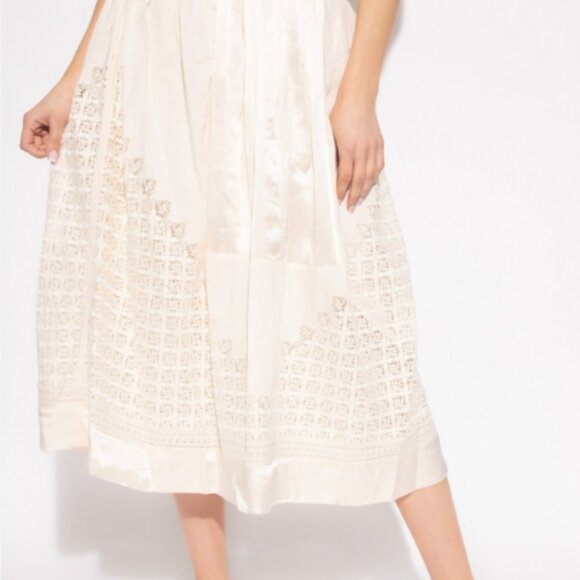 NWT ULLA JOHNSON Cadena Skirt in Ivory M $625 - Picture 3 of 9
